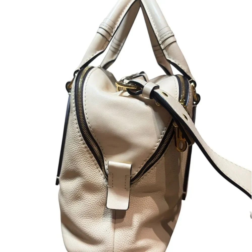 CHLOE.Sweet Beige Daria 3way Braided Top Handle Handbag Bowler Shoulder Bag Ex++
